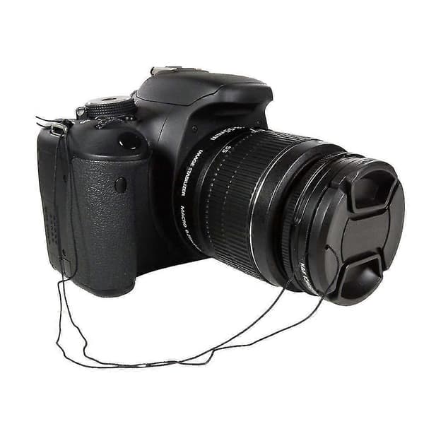 Snap-on frontlinsedæksel, centerklemme, linsebeskyttelsesdæksel med anti-tab strop til Pentax