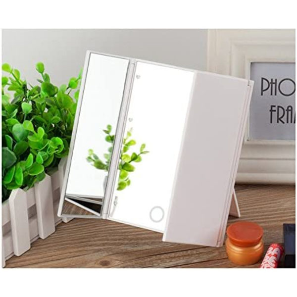 Unik Tri-Fold Kosmetisk Makeup Spejl Rejse Kompakt, Sort