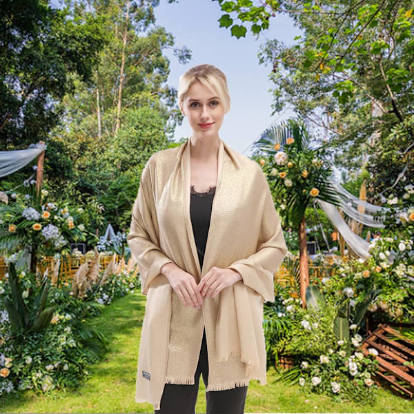 Myke, myke pashmina sjal og omslag Shimmer ensfargede sjal til bryllup