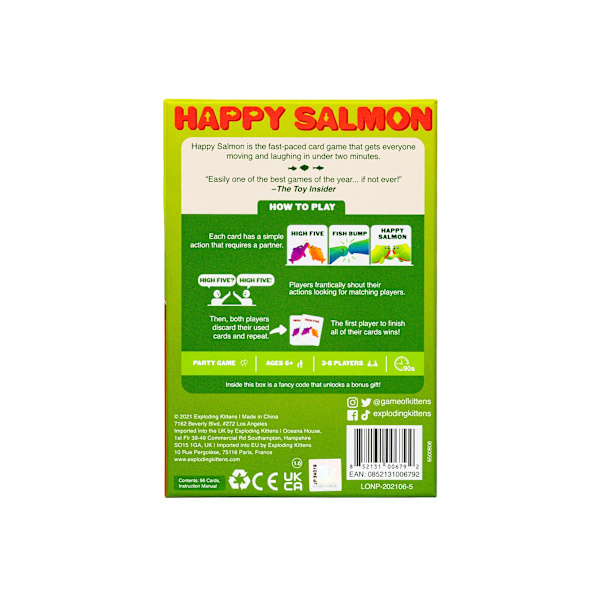 Eksploderende kattunger Happy Salmon - Kortspill for voksne, tenåringer og barn - Morsomme familiespill