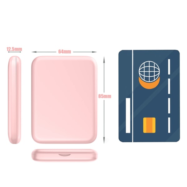 Fickspegel, kompakt ledspegel, 1x/2x förstoringsspegel med ljus, 2-sidig handhållen magnetomkopplare Vik liten resesminkspegel (rosa)