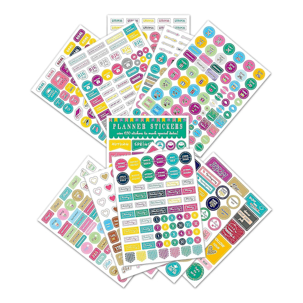 Planner Stickers Variety Pack, 24 Ark med Stickers til din Planner, Journal eller Kalender