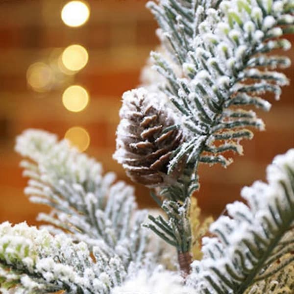 Flocking Kunstigt Juletræ, Desktop Cedertræ Juletræ, Indendørs Julepynt, 1342 A
