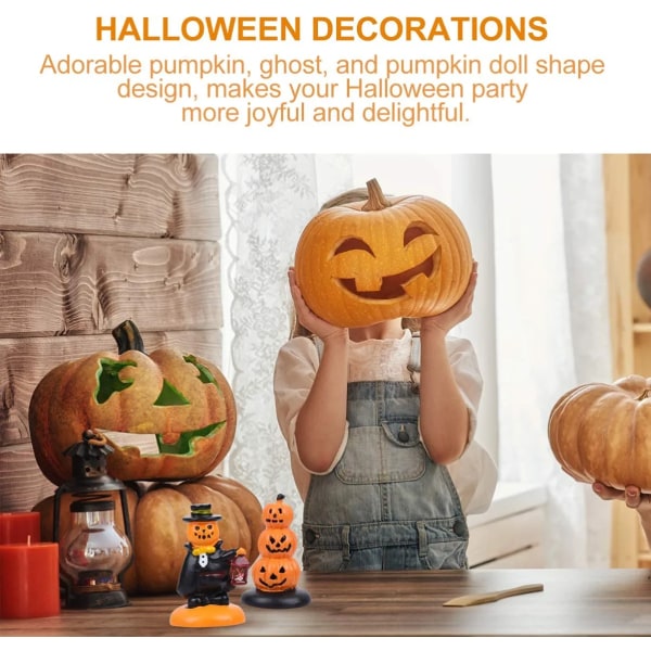 3st halloween pumpa figurer dekorationer, halloween pumpa & spökstaty för  halloween jul födelsedag dekoration ef2a | Fyndiq