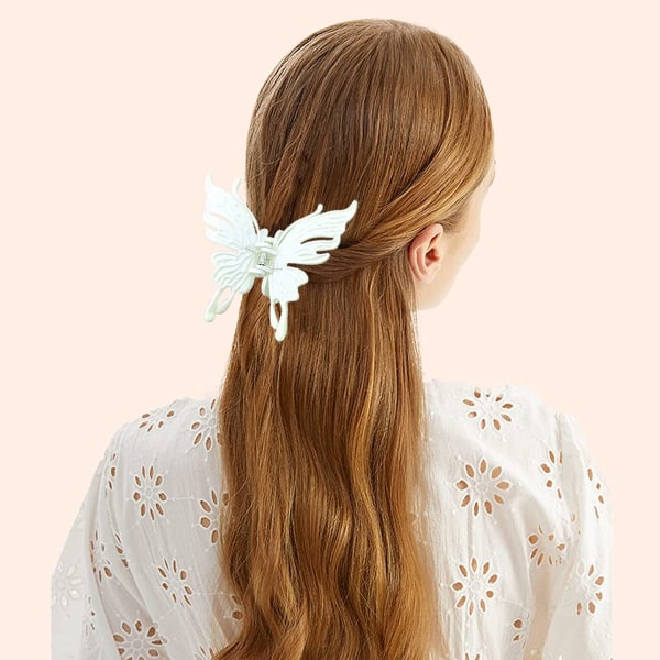 3-PACK Stora Butterfly Hair Claw Clips Strong Hold Non-Slip