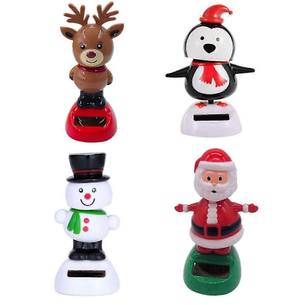 4-pack Dansande Snögubbe Leksak Solcellsdriven Dansande Jultomte