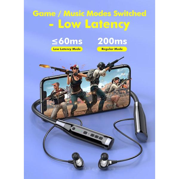 Bluetooth-niskanauha-kuulokkeet, HD-stereosoundi 100 tunnin toistoajalla