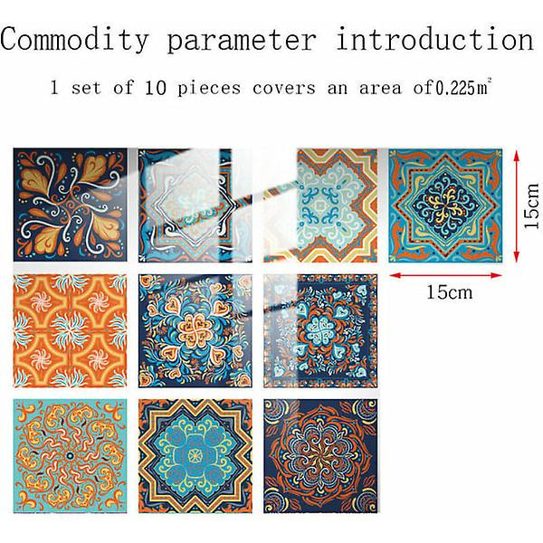20 ark (15 x 15 cm) Mandala vægklistermærker - PVC - Vandtæt