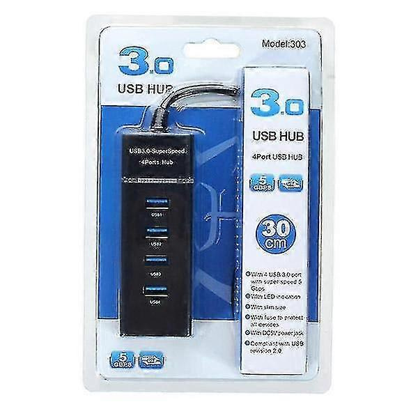 Usb 3.0 Højhastigheds 4 Porte Hub Splitter Adapter