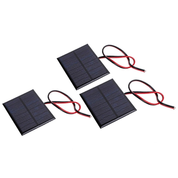 3 st Polykristallina Kisel Solpanel Moduler med 30cm Kabel - DC4V 150mA Strömcell