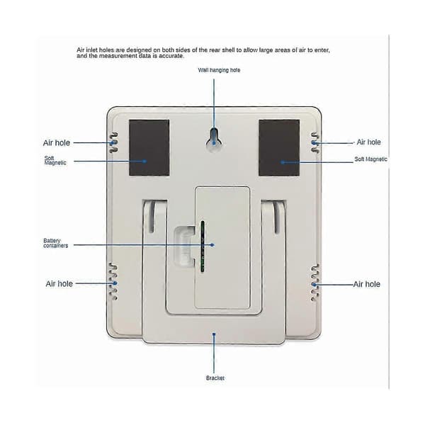 LCD-skjerm Termometer og hygrometer Innendørs termometer Elektronisk husholdningstermometer W