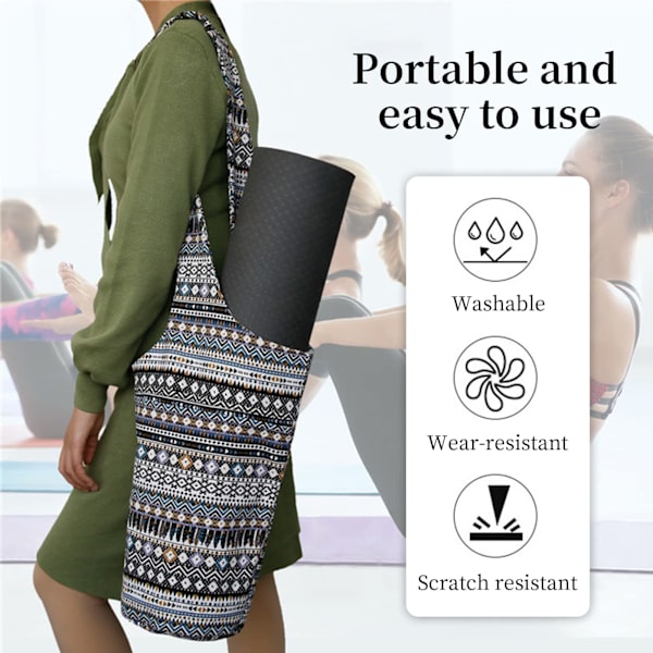 Yogamatta väska med stor ficka, passar de flesta storlekar på mattor