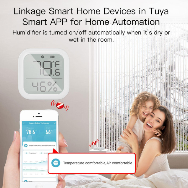 1 stk. Digitalt hygrometertermometer måler sensor - Smart elektrisk temperatur- og fuktighetsmåler for hjem, garasje, drivhus, kjeller