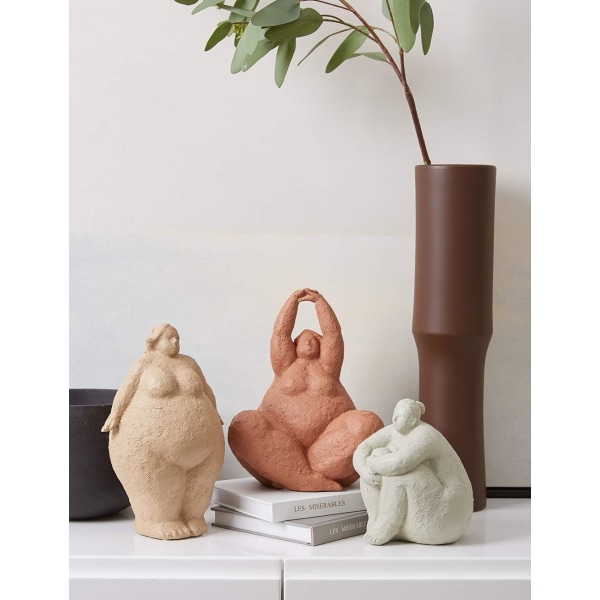 Amoy-Art Lady Patsas Veistos Nainen Figuraatti Ornamentti Jooga Lahjat Polyresin Decor 18cm