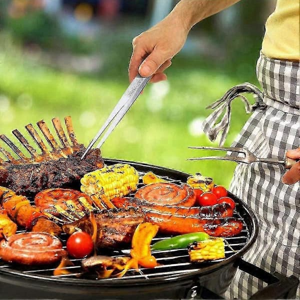 Køkkentænger Sæt - 30 cm Rustfrit Stål Præcisionsgreb Redskaber til Madlavning og Grilning, 2 Stykker