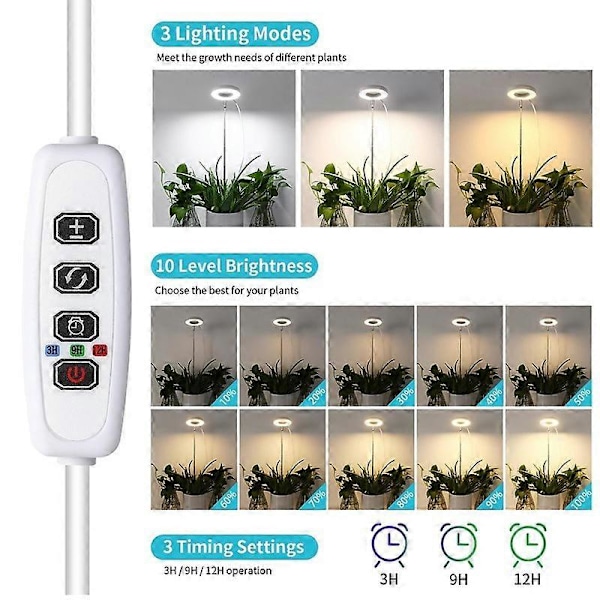Valkoinen, 1 kpl, Kasvivalo LED-valoilla
