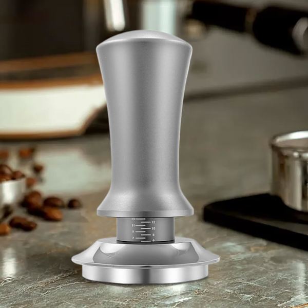 Kaffebønne Presser - 53mm Fjederkalibreret Manomission | Rustfrit Stål Ekspres Håndstempling, Flad Bund Kalibreret Fjeder Værktøj, Malet Tilbehør