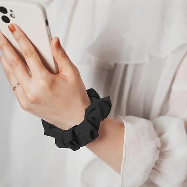Scrunchie telefon-snor med feste, kort håndleddsrem for telefon