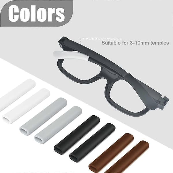 4 Par Silikon Brilleøreputer, Brilleøre Grips Anti