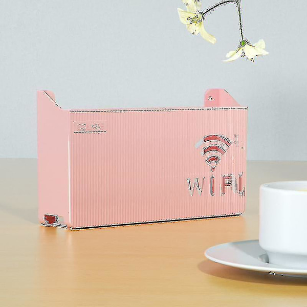 Trådlös Wifi Router Hylla Förvaringslåda, Väggmonterad Abs Plast Organizer Box, Kabel Strömfäste Organizer Box(vit) A
