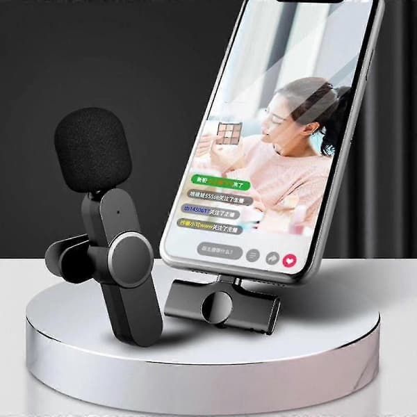Trådløs Lavalier Mikrofon Bærbar Lyd Video Optagelse Mini Mikrofon Til Iphone Android