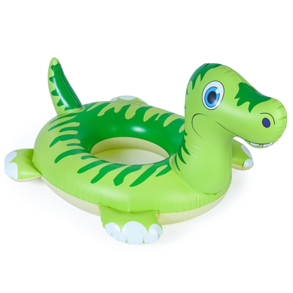 Pool Inflatables för barn, dinosaurie gummiring pool flyter simbassäng leksaker för barn, dinosaurie simring med ljud svansar för pojkar flickor