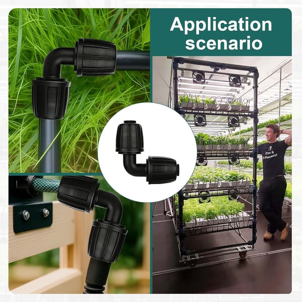 10 STK L-formede albueforbindere til 13 mm (1/2\") haveslange, 13 mm fitting til drypvandingssystem, universal albuefitting til have (A 2)