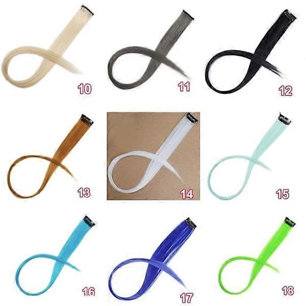 3 stk. Clip-on-striper / Hårextensions - 24 farger 22. Mørk lilla