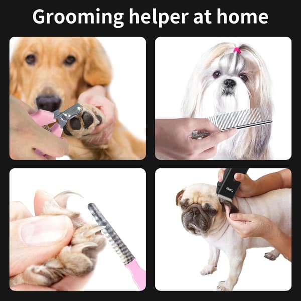 Hunde Grooming Kit Genopladelig Hund Professionel Clippers (Sort)
