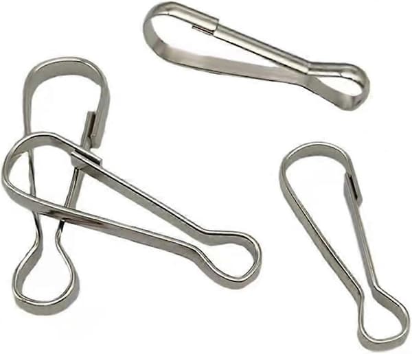 100 stk. nikkelbelagte metallfjærkroker for nøkkelring, klessnor, flagg
