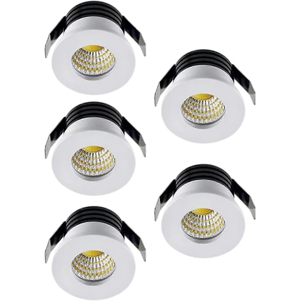 Pakke med 5*3W LED forsænket loftslampe downlights spotlight, LED forsænket lille kabinet mini spotlampe loft downlight
