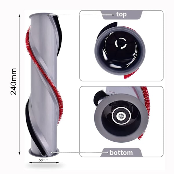 Rengøringsrulle (3 huller indvendigt, d=50mm) Passer til Dyson V11