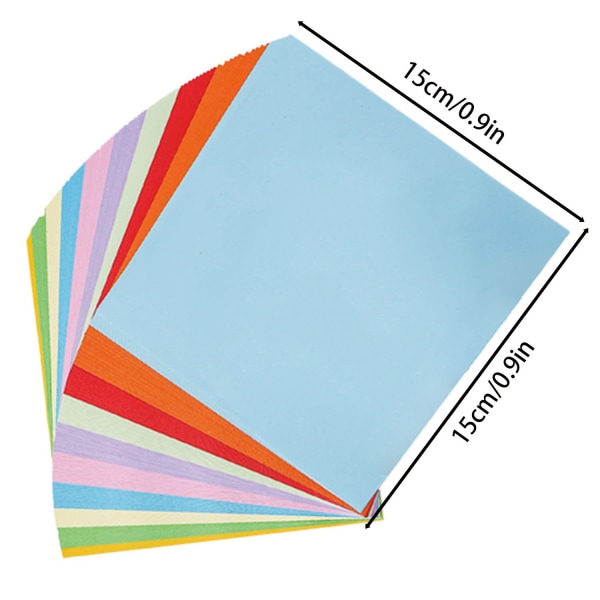 100 ark färgade 15*15 paket handgjort papper för DIY-konst