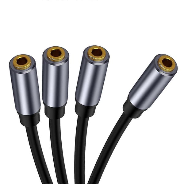 1x 3,5 mm port til 3x 3,5 mm interface audio splitter kabel hovedtelefon ledning Line-hao