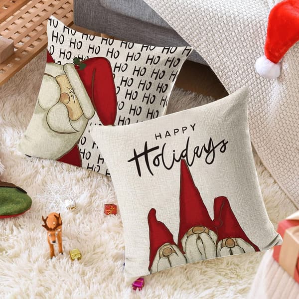 4-pack Julkuddöverdrag, 45 x 45 cm Julkuddöverdrag, Julkuddar, Juldekoration, kuddöverdrag