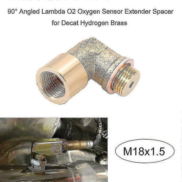 90 Graders Vinklad Lambda O2 Syresensor Förlängare Spacer För Decat Väte Mässing M18x1.5