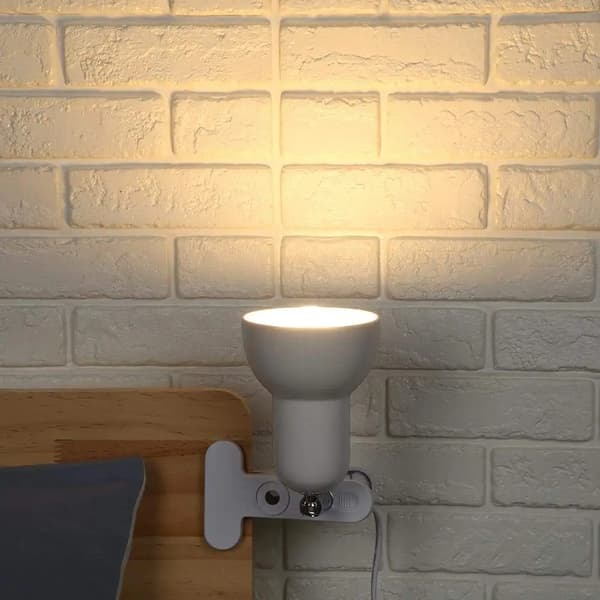 Bordlampeholder Klemme Skrivebordslampe E27 Pæreholder (Hvit)