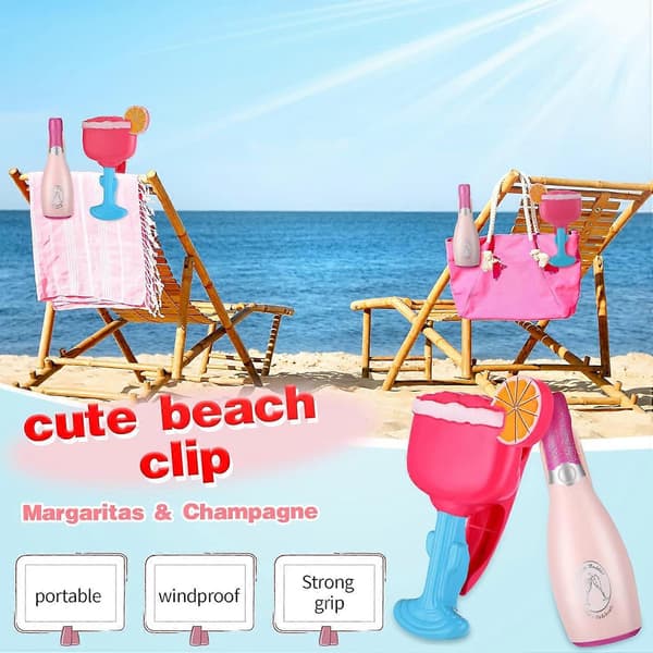 4-pack strandhandduksklämmor för solstolar, kan klämma fast kläder