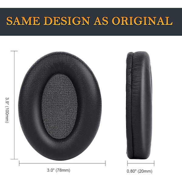 Öronkuddar Ersättning för Sony WH-1000XM3 1 Par (Svart)