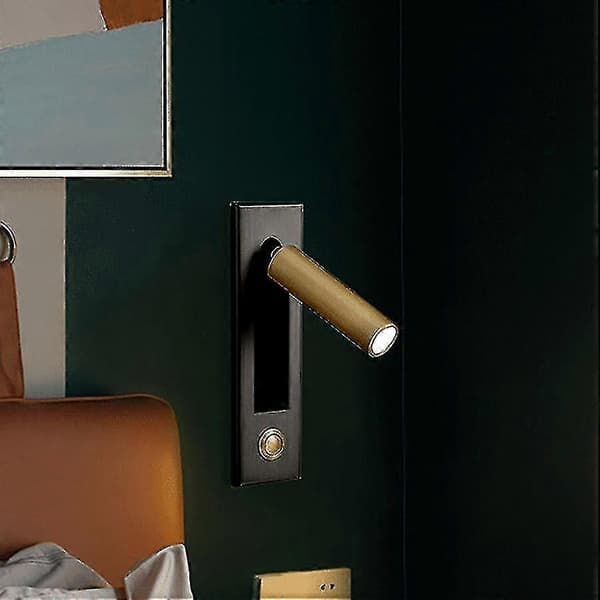 Leselys, vegglampe med hodegjerde, leselys, innfelt trykknapp, vegglamper for stue