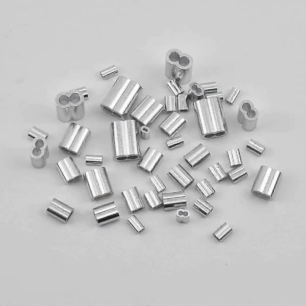 265 stk. krympe sleeves + kabelsko i rustfrit stål, aluminium krympe loop sleeve til kabler Zekai