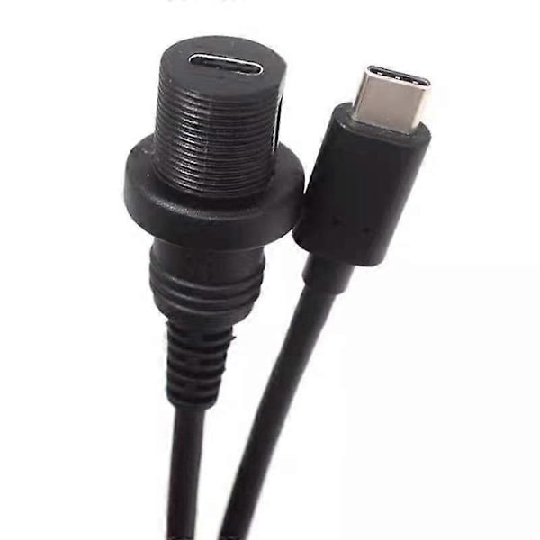 Usb 3.1 Type-c C Hann Til Hunn Flush Panel Mount Skjøte Vanntett Kabel Bil