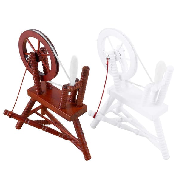 1/12 Dukkehust Mini Møbler Tilbehør Retro Spinnehjul Landskap Dekor
