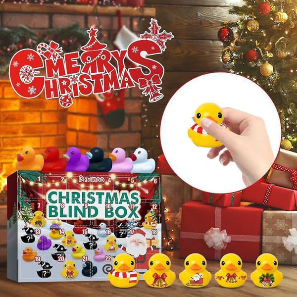 Julekalender med 24 gummibader for gutter, jenter, barn og småbarn, badeleketøy, kreativ julegavedekorasjon