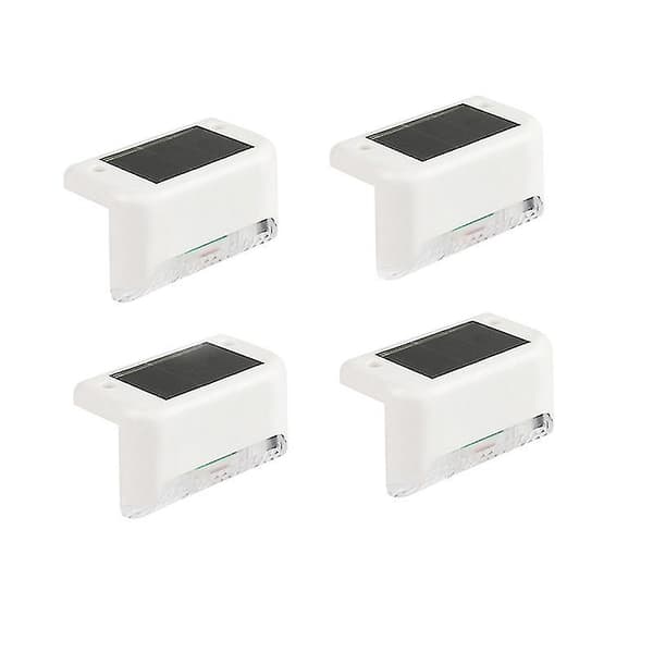 4-pakke solcelletrinnlys utendørs vanntett LED hvite solcelletrinnlys gjer solcellelys dekklys White Cover White