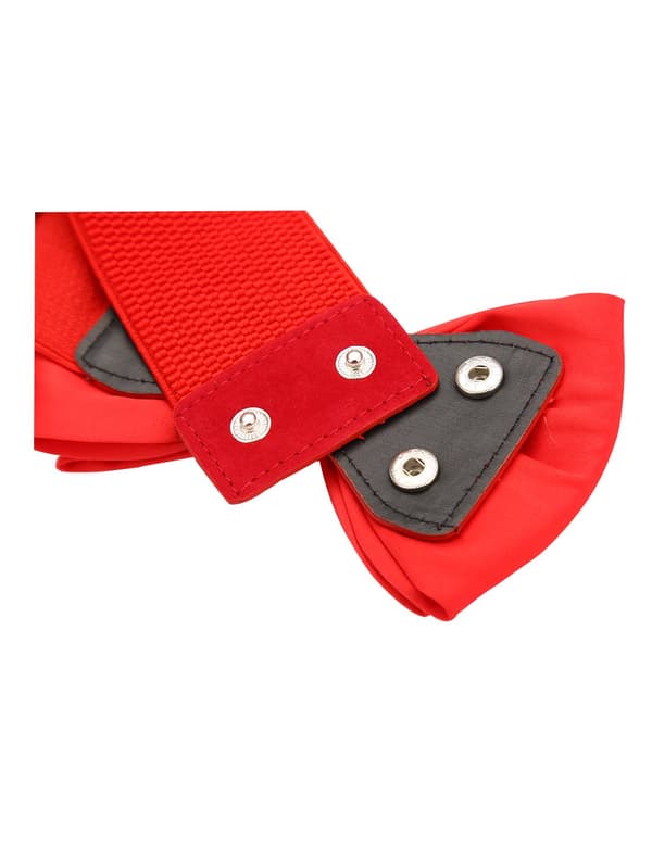 Elastisk belte for kvinner, bredt, elastisk, søtt sløyfebånd, bryllup, rødt