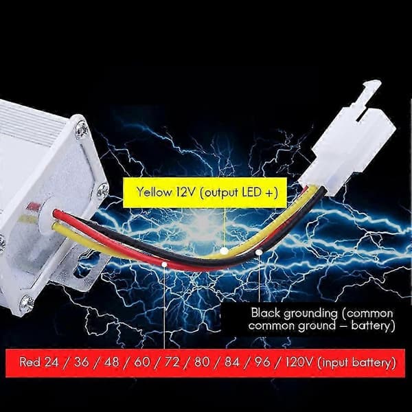 Elektronisk transformator DC 36V 48V 60V 72V till 12V 10A Elektrisk cykelomvandlare Adapter Nedtransformator.