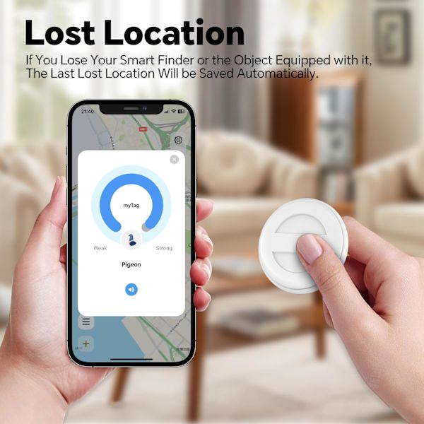 Mini GPS-tracker för husdjur, barn, bilar - Global app för realtidslokalisering, ljudvarning, 7-dagars historik, vattentät nyckelring, anti-förlorade tillbehör (svart)
