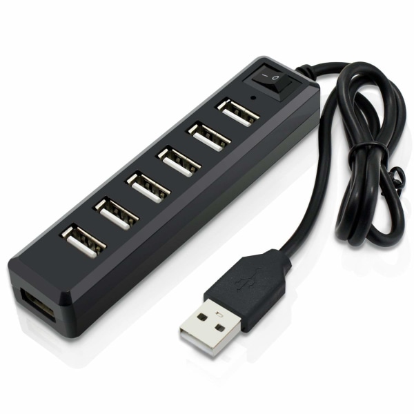 7 porte USB Hub Udvidelse høj hastighed til PS3, Xbox, Wii, PC, MAC, Laptop, NoteBook, Mac Book, NetBook, Tablet, Tab