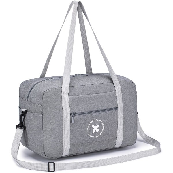 Ryanair Cabin Bag 40x20x25 Travel Duffle Bag Sammenleggbar undersete Cabin Bag Vanntett Weekend Bag Lett bærebagasje bag grey